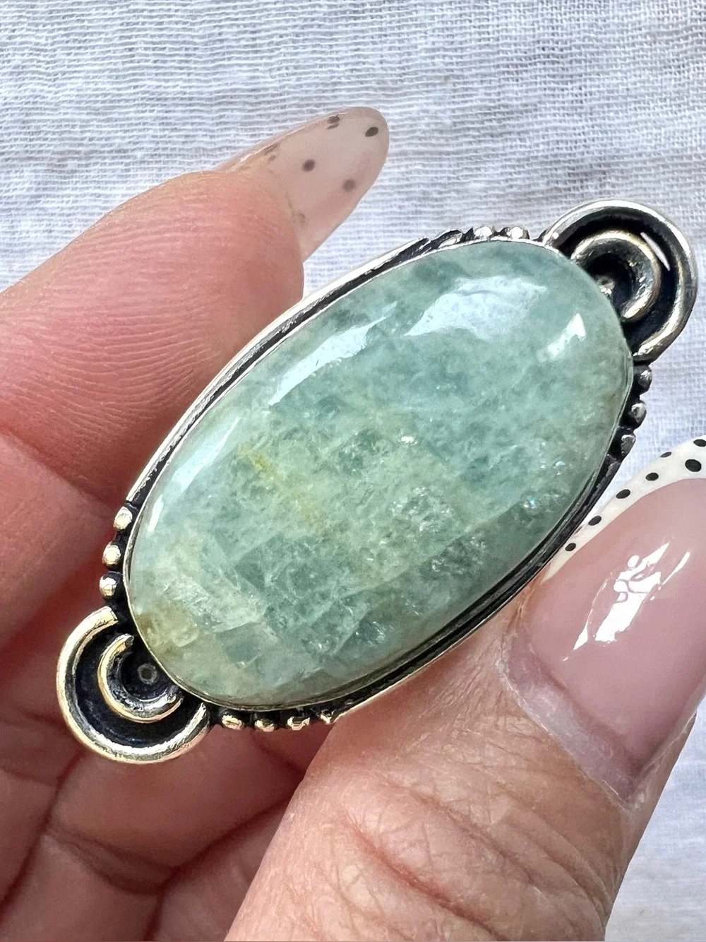 925 AQUAMARINE! Prophet Stone Ring 10.5 - Picture 3 of 7